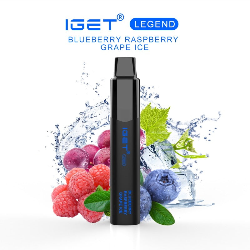 Blueberry Raspberry Grape Ice IGet Legend 4000 Puffs Disposable Vape